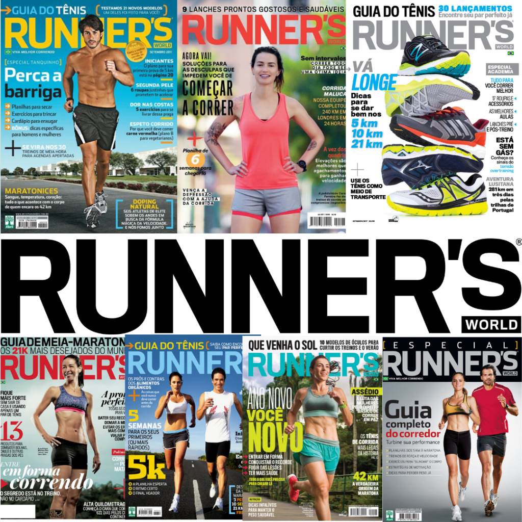 Montagem com capas da Runners World